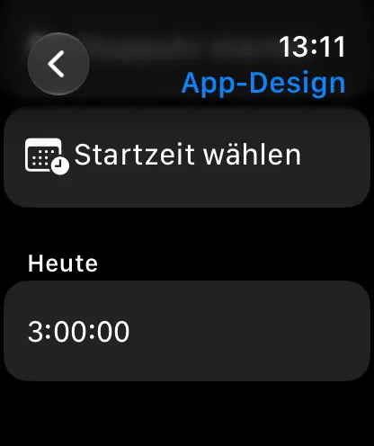 Apple Watch mit der heute erfassten Zeit einer Aufgabe