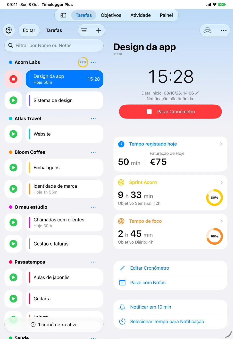 Sincronização via iCloud (Premium)